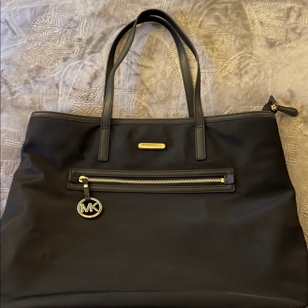 Michael Kors Black Tote with Gold Details